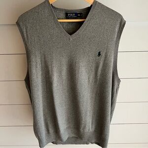 Polo by Ralph Lauren Gray Pima Cotton Knit Sweater Vest Size XXL